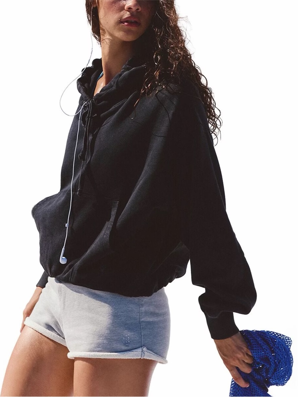 FP Movement by Free People Day Off Hoodie in Black Sz Small